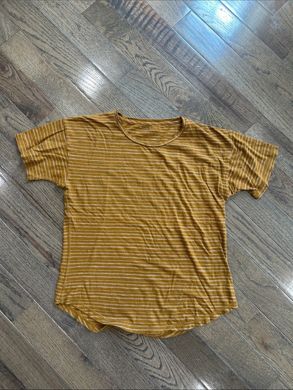 Madewell Mustard Striped Short Sleeve Tee